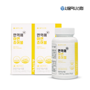 면역애 아연 츄어블 1200mg 60정, 2개