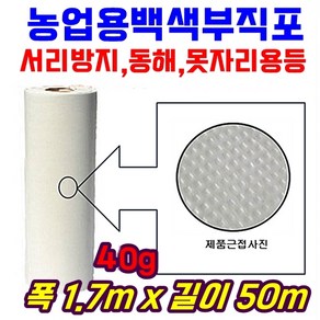 농자재-서리방지 부직포 40g 폭170cm 길이50m백색 못자리 마늘 양파 월동 보온 냉해 방지 UV첨가