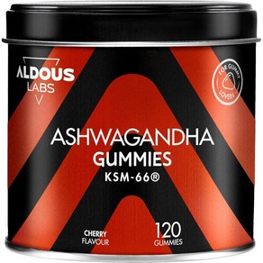 Aldous Labs 아쉬와간다 젤리 체리맛 Ashwagandha KSM-66 아쉬와간다 젤리 120개, 1개, 120정