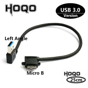 짧은 90도 USB 3.0 마이크로 B 남성 케이블 아래로 직각 외부 패널 마운트 외장형 하드 디스크, 03 C-Left, 1개