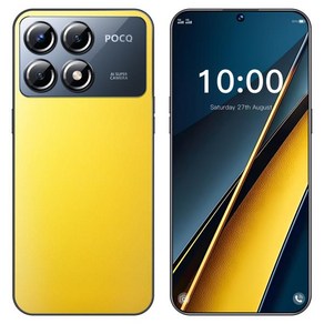 2024 X6 프로 스마트폰 글로벌 버전 22GB + 2TB 7.3 인치 HD + 안드로이드 14 7800mAh 4G/5G 네트워크, 16GB, 02 Yellow