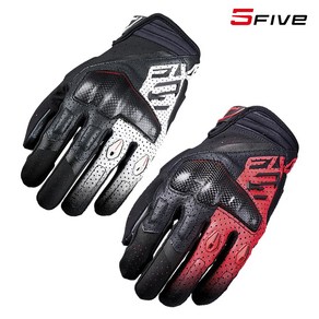 파이브 RS-C EVO 글러브 / 오토바이 카본 숏 가죽 장갑 FIVE GLOVES, Black/Fluo Red