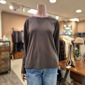 BCBG [올앤선드리] 베이직 이중 TS 티셔츠_ A5S1X411 98 [CH GRAY]