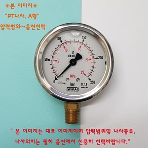 WIKA 위카 비카 압력게이지 213.53 EN837-1 63파이 A형 PT나사 유압 오일 압력계 게이지 PRESSURE GAUGE, 25k(25ba), 1개