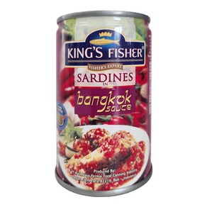 인도네시아 킹스피셔 KINGS FISHER 정어리 통조림 삼발 방콕 155g / SARDINES IN BANGKOK SAUCE SAMBAL, 1개