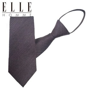 [ELLE HOMME] 엘르옴므 실크 지퍼/자동 넥타이-와이드헤링본 브라운 8cm