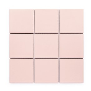 자기질모자이크타일 핑크 무광 100mm(박스), 18개