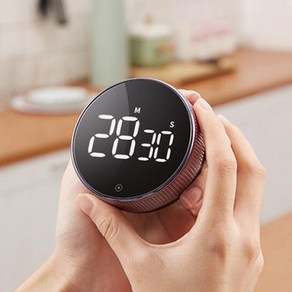MAME LED 디지털 쿠킹 다이얼 자석 타이머, 실버, 1개