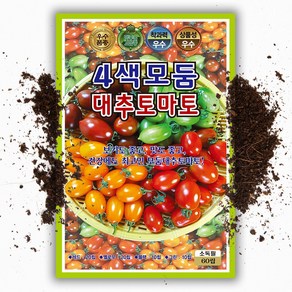 모듬 대추토마토 씨앗 60립 혼합 방울 토마토 종자, 1개