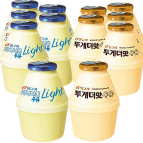 빙그레 단지 바나나우유 혼합2종세트(바나나맛라이트 and 투게더맛), 6세트, 480ml