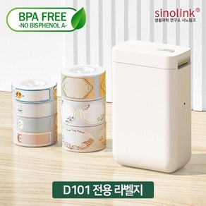 시노링크 NIIMBOT D101 님봇 라벨프린터 라벨지 네임스티커, F-15) 동물C(순환) 14x40mm, 1개