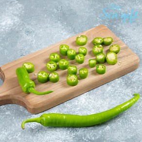 [씨기프트]냉동 청양고추 슬라이스 1kg 매운고추 땡초 손질 간편 채소, 1개