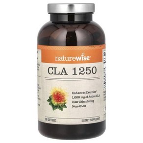 NatueWise 공액리놀레산 CLA 1250mg 180소프트젤, 2kg, 1개, 1.5L