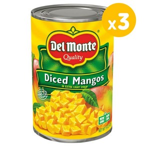 Del Monte 델몬트 다이스드 망고 425g 3팩, 3개