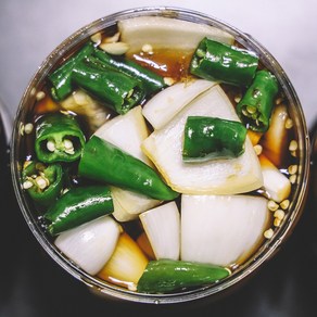 유리네 국내산 수제 모듬 장아찌 양파 청양고추 장아찌 1kg, 1개