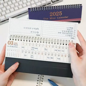 탁상달력2025 주간 스케줄러 체크인 미니달력 책상용 달력 심플한 디자인 달력 일일 메모, 그린 (1.25-12.25)