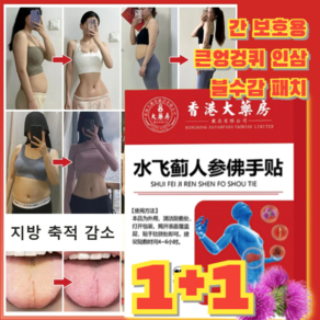 1+1 간 보호용 큰엉겅퀴 인삼 불수감 패치 / 간의 노폐물 청소 다이어트 패치, [1+1] 엉겅퀴 인삼 불손 착*2, 8개/박스, 2개