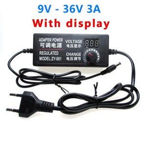 환풍기 AC DC 전원 공급 장치 3V 5V 9V 12V 24 V 36V 1A 2A 3A 5A 10A 가변 변압기 220V 어댑터 5 12 Volt, [06] 9V - 36V 3A, [01] EU Plug, 1개