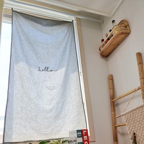 hello 가림막커튼 가리개커튼 바란스 주방 미니 도어 중문 공간분리 벨크로 천
