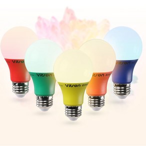 LED 컬러 전구 A60 8W 칼라벌브 색전구 색조명 블루 레드 옐로우 그린 오렌지, LED 칼라 벌브 8W_오렌지, 1개