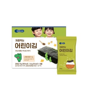 베베쿡 처음 먹는 어린이김, 15g, 3개, 오리지널