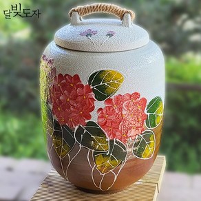 달빚도자 분청투톤 수국 10kg 쌀독 쌀항아리+뚜껑포함 (일자형)