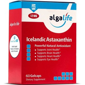 Algalife Icelandic Astaxanthin 아스타크산틴(아스타잔틴) 12mg 60캡슐, 단일용량, 1세트, 60정