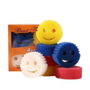 [공칠공일] 스마일 스펀지 수세미 smile sponge 1세트 4개입