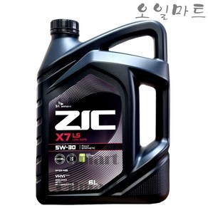 오일마트 SK 지크 ZIC X7LS ACEA C2 C3 6리터 DPF SCR 합성엔진오일, 1개, 6L, 5w30