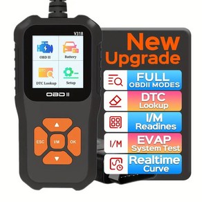 차량 진단기 리더 OBDII 제거 스캐너 오류 자동차 향상된 엔진 V520 진단 점검 코드 OBD2 도구, V318, 1개