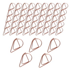 로맨틱노벰버 와이어 물방울 클립 50p 로즈 골드 페이퍼 크립, 물방울클립 (소) 로즈골드 50개
