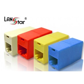 랜 커플러 CAT5E RJ45 UTP 랜선 연장 젠더 빨강 LS-CUP-ID8PR, 1개