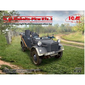 ICM 1:35 le.gl.Einheits-Pkw Kfz.2 2차대전 독일군 통신 차량 프라모델 트럭 35583, 1개