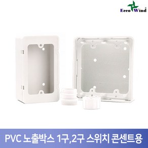 성은테크 PVC 노출박스 스위치 콘센트 승압 1구 2구, 1구 스위치용, 1개