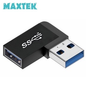 맥스텍 MT460 USB3.2 M/F 연장젠더 우향 90도꺽임10Gbps, 1개