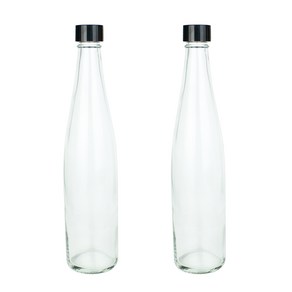 가인글로벌 석류주500 투명병 + 스탬핑 숏캡 블랙, 2개, 515ml