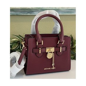 MICHAEL KORS HAMILTON XS 미니 크로스바디 사첼 키 잠금 백 체리 가죽