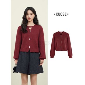 KUOSE 쿠오세 니트 브이넥 레드 KSH2407001D