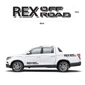 렉스턴 스포츠 칸 쿨맨 오프로드 차량용 스티커 REX OFF ROAD, 1개, 블랙