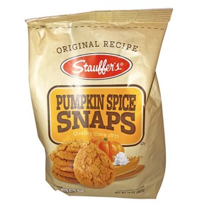 Stauffes Pumpkin Spice Ginge Snaps! One 14 Oz Ba Stauffes 호박 스파이스 진저 스냅! 14온스 가방 1개! 지금 가장 좋아하는 옛, 1개, 396g