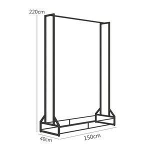 웨딩드레스행거 키큰행거 진열대 매장용 스튜디오 긴옷 보관대, 블랙 길이150 높이220