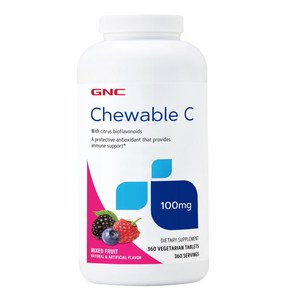 GNC 츄어블 비타민 C 100mg 360정 (츄어블 타블렛) GNC Chewable Vitamin C 100mg 360Ctabs, 1개, 상세내용 참조