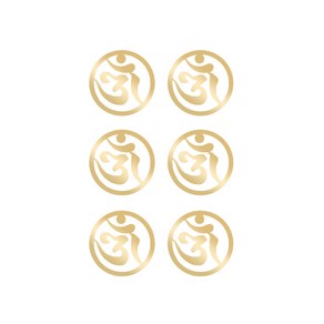 24K GOLD 옴자 메탈스티커 [15mm] 6개세트 불교용품 아리랑의봄, 단품, 6개