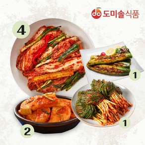 도미솔 박미희 봄맞이 별미김치 4종(겉절이4kg+석박지2kg+통오이1kg+파김치1kg) / 총8kg, 신세계라이브쇼핑 도미솔 박미희 봄맞이 별미김치 4종(겉, 1개