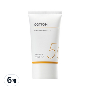 미샤 올 어라운드 세이프 블록 코튼선크림 SPF50+ PA++++, 50ml, 6개