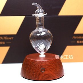 실내용 전기 아로마 에센셜 발향기 오일 우드 향로 램프 디퓨저, 퓨어 오일 쿨러 싱글 스핀 스타일링, 1개