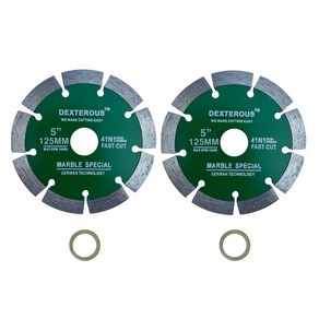 망고테크 그라인더날 석재용 5인치 125mm 2개입 마른날 다이아몬드휠 콘크리트 절단석 돌날 화강암 컷팅 그라인더휠, 1세트