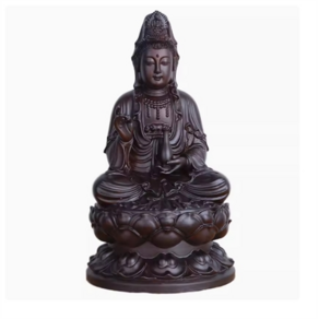 관음보살 Buddha 흑단 나무 조각 수공예품 명상 관음 불상 풍수 법당 사찰, 관음보살 20cm