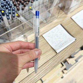 MUJI 무인양품 젤 잉크 볼펜 노크식 0.5mm 블루, 3개