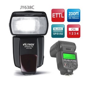 호루스벤누 스피드라이트 JY638C 플래시 캐논 (TTL/무선/광동조/LCD), 1개